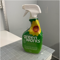 Spray bottle interaction: a light for when your finger is on the trigger that helps you see where you're spraying